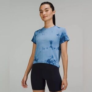 Lululemon Train to be Short Sleeve Shirt Blue Marble Dye
